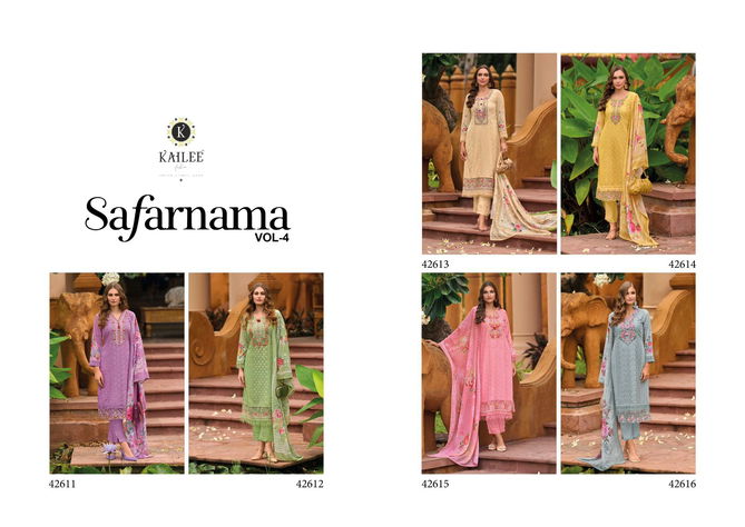 Safaranama Vol 4 By kailee 42613 to 42616 Pakistani Designer Kurti With Bottom Dupatta Wholesalers In Delhi